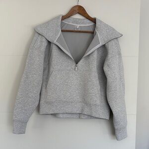 Calia Light Heather Gray Women's Half Zip-Up Sweatshirt